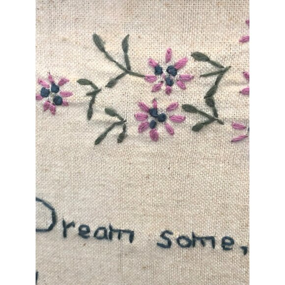 Lisa Johnson Primitive Embroidery Sampler With Floral Design & Inspirational Quo - Picture 6 of 7